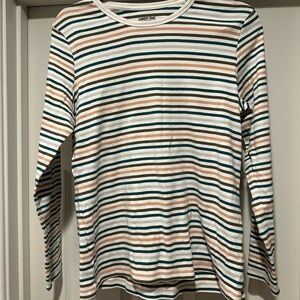 Lands End Shaped Fit Striped Long Sleeve Shirt XL